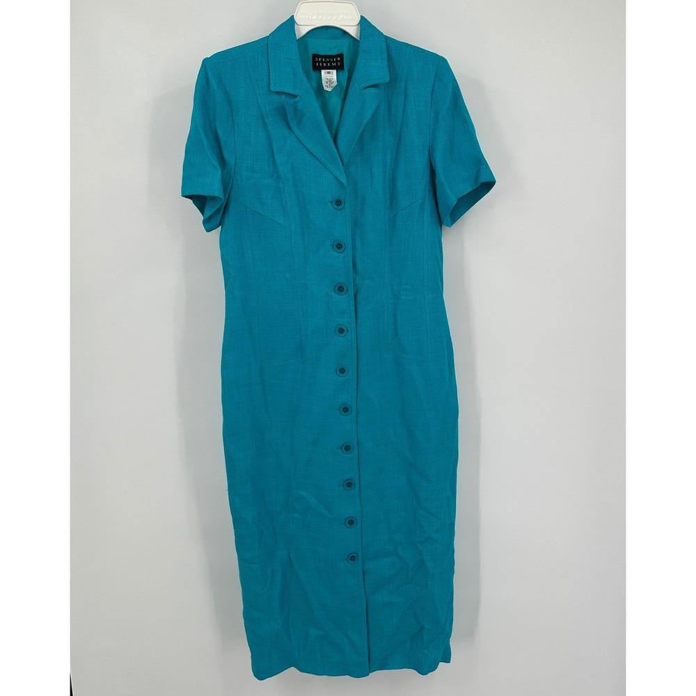 Spenser Jeremy Womens Vintage Twee Midi Shirt Dress Size 10 Office Professional
